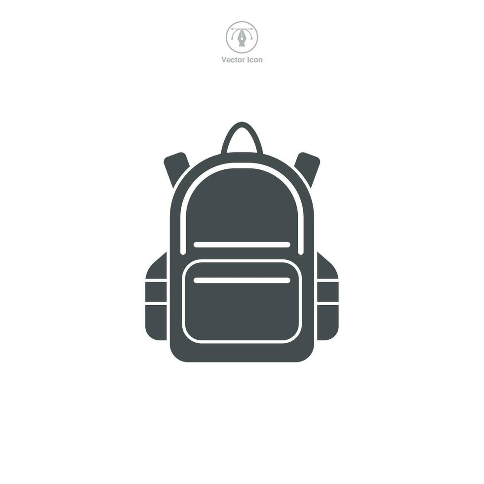 Backpack. School bag Icon symbol template for graphic and web design collection logo vector illustration