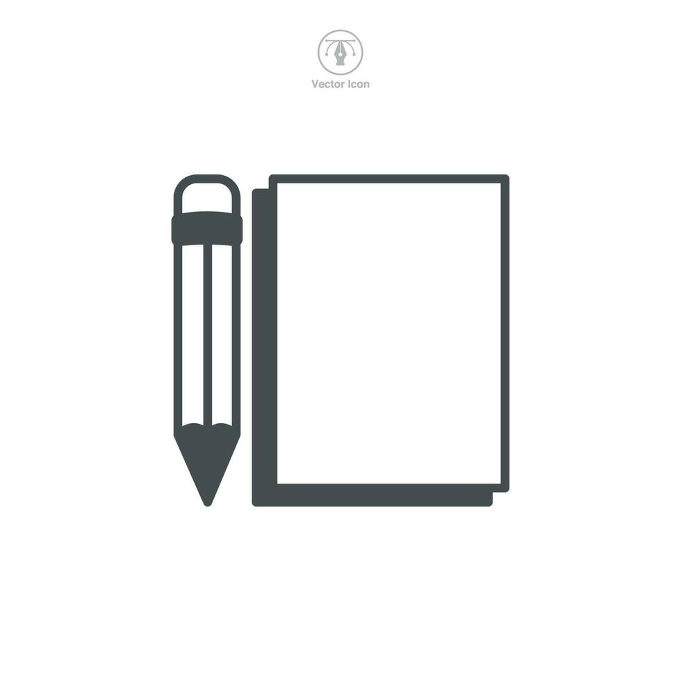 Paper and Pencil Icon symbol template for graphic and web design collection logo vector illustration