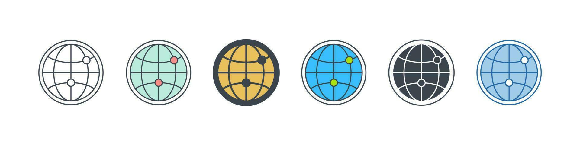 Globe icon symbol template for graphic and web design collection logo vector illustration