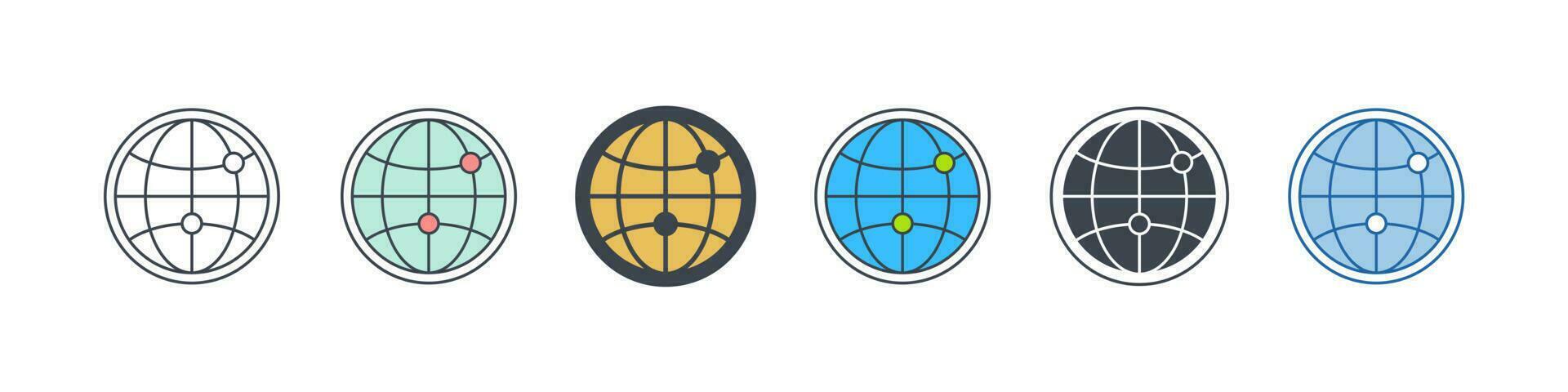 Globe icon symbol template for graphic and web design collection logo vector illustration