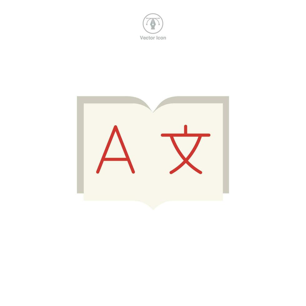 idioma aprendizaje icono símbolo modelo para gráfico y web diseño colección logo vector ilustración