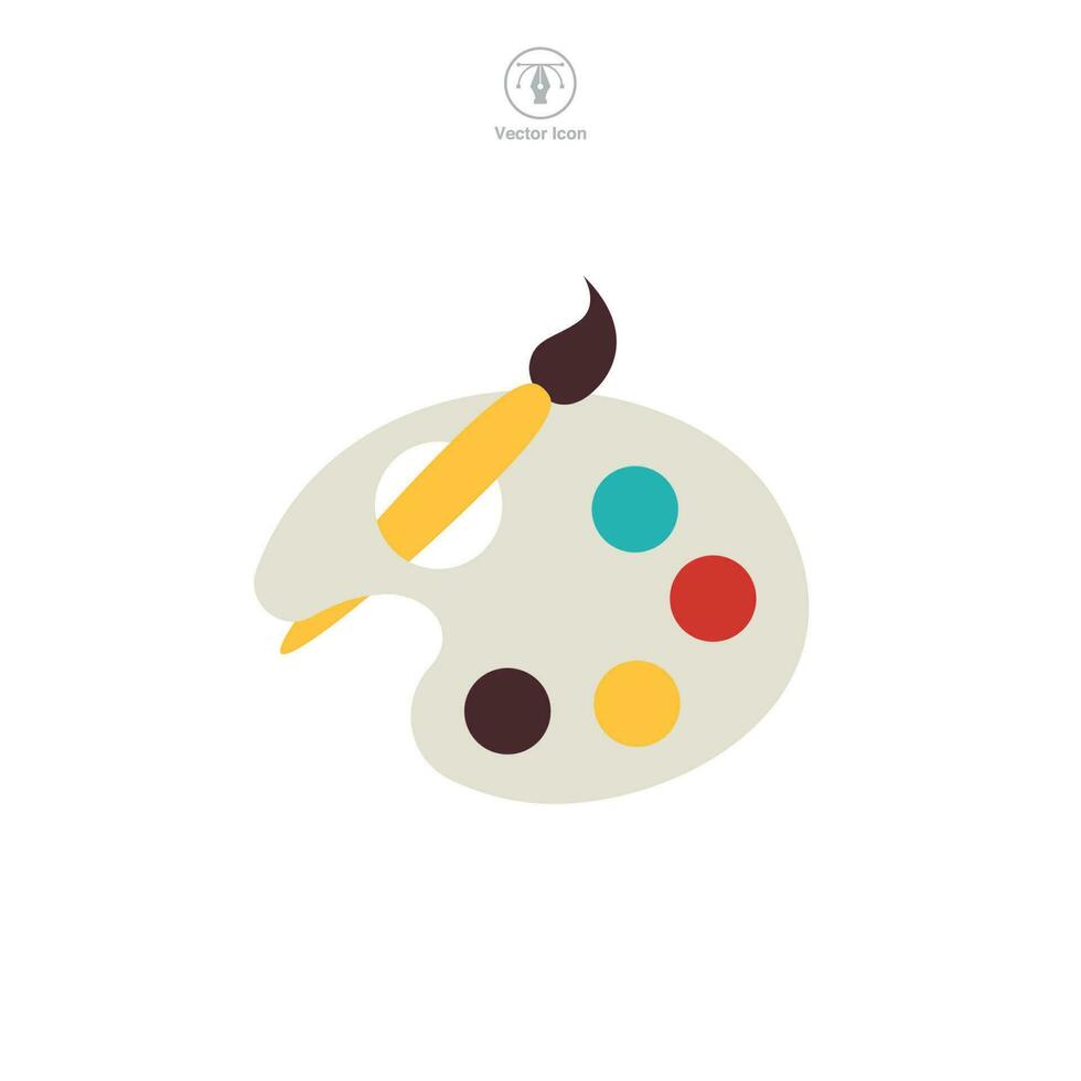 Paint brush with palette Icon symbol template for graphic and web design collection logo vector illustration