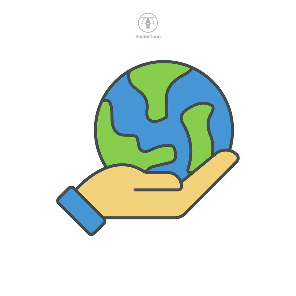 Save Earth Icon symbol template for graphic and web design collection logo vector illustration