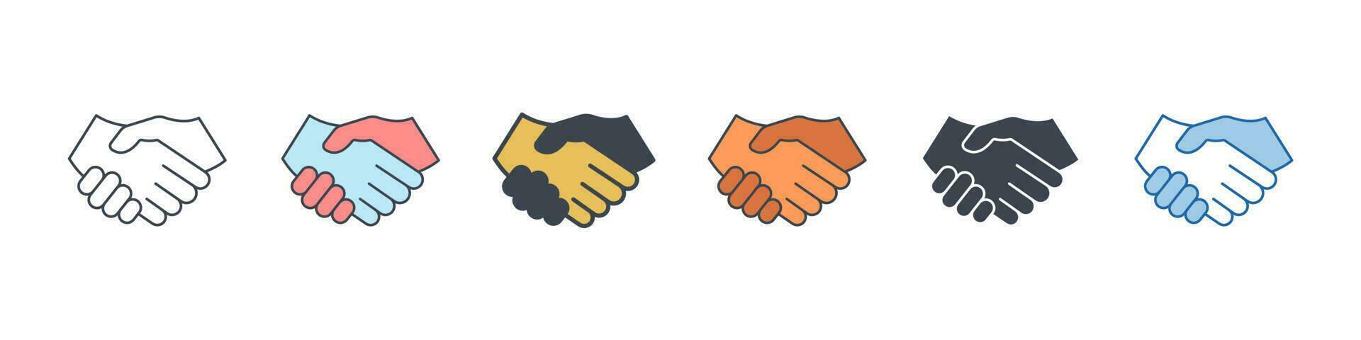 Handshake icon symbol template for graphic and web design collection logo vector illustration