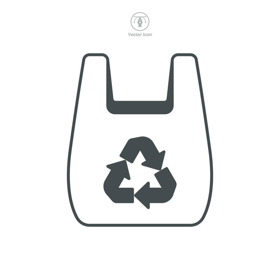 el plastico bolso con reciclar firmar icono símbolo modelo para gráfico y web diseño colección logo vector ilustración