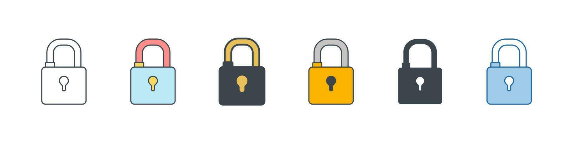 Padlock icon symbol template for graphic and web design collection logo vector illustration