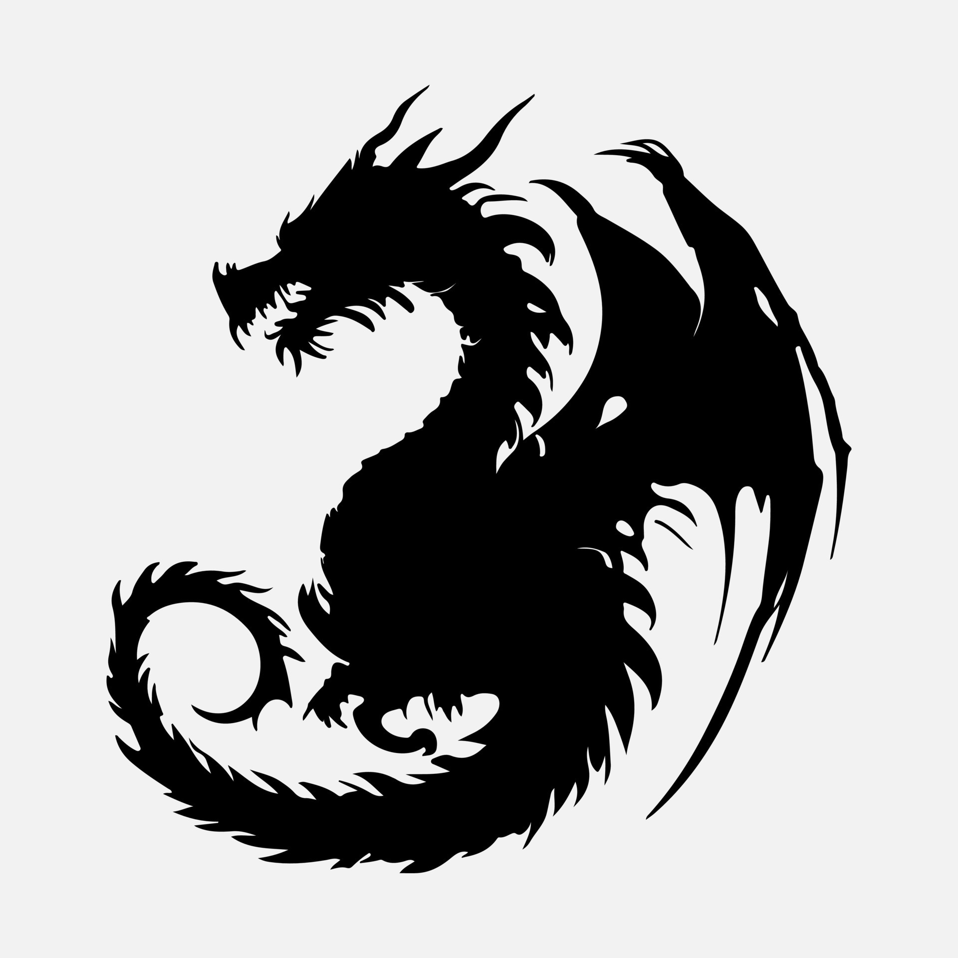 black dragon vector silhouette 24479724 Vector Art at Vecteezy