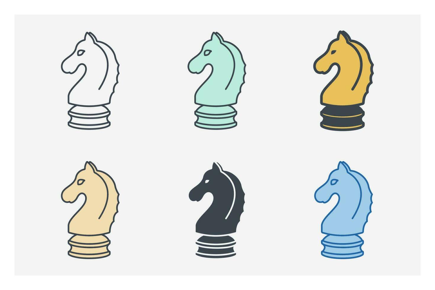 Horse Chess. business strategy icon symbol template for graphic and web design collection logo vector illustration