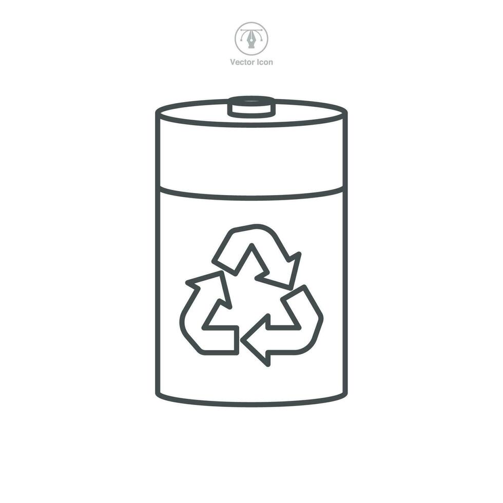 Battery Recycling Icon. Battery image and recycling symbol template for graphic and web design collection logo vector illustration