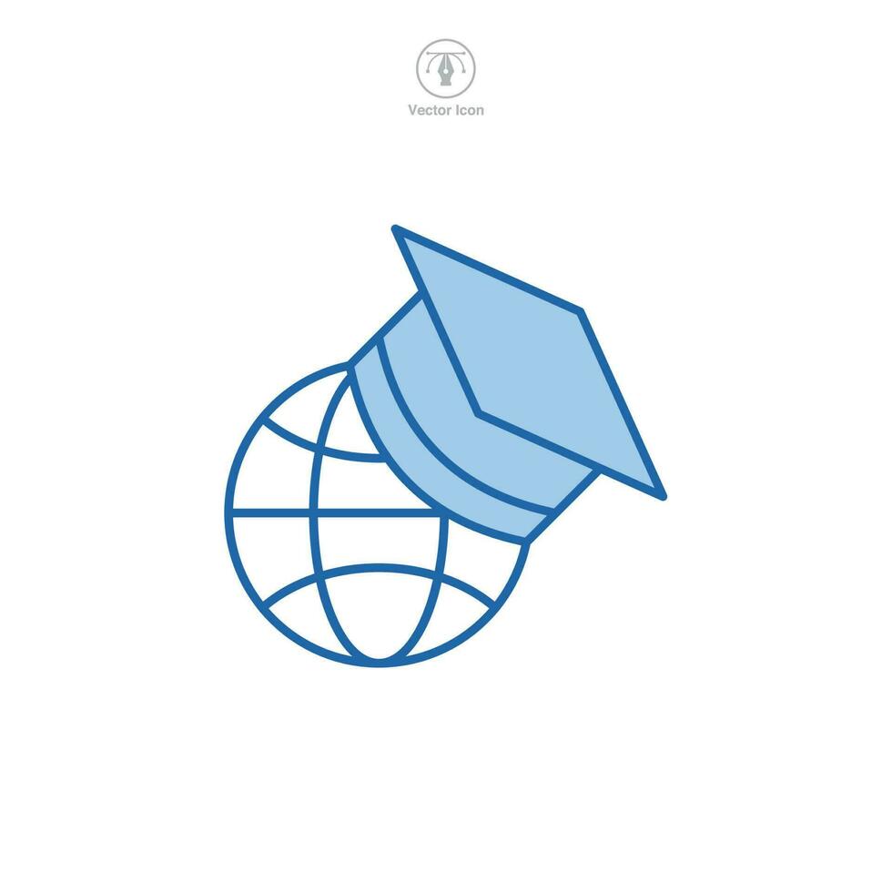 Global Education Icon symbol template for graphic and web design collection logo vector illustration
