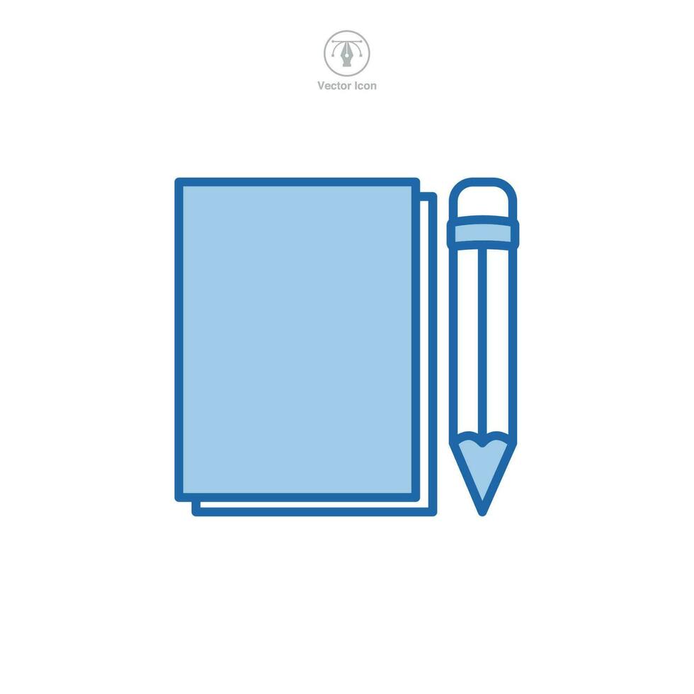 Paper and Pencil Icon symbol template for graphic and web design collection logo vector illustration