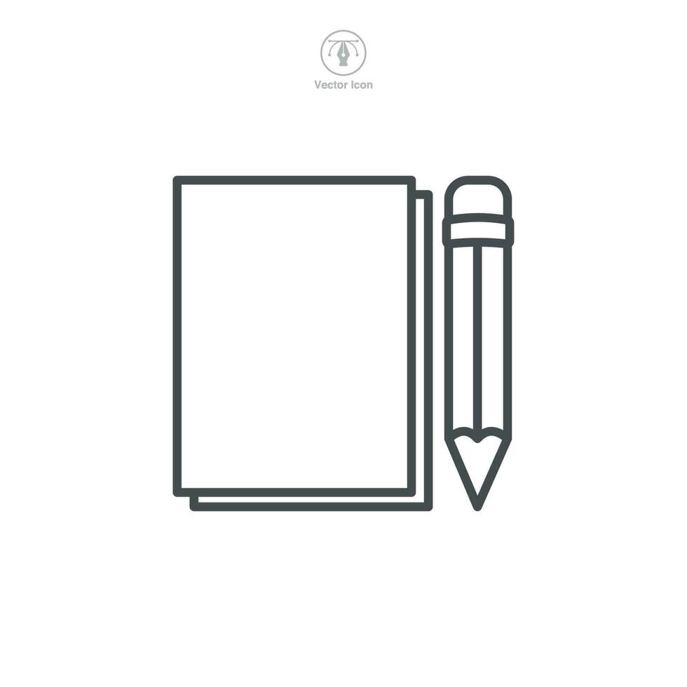 Paper and Pencil Icon symbol template for graphic and web design collection logo vector illustration