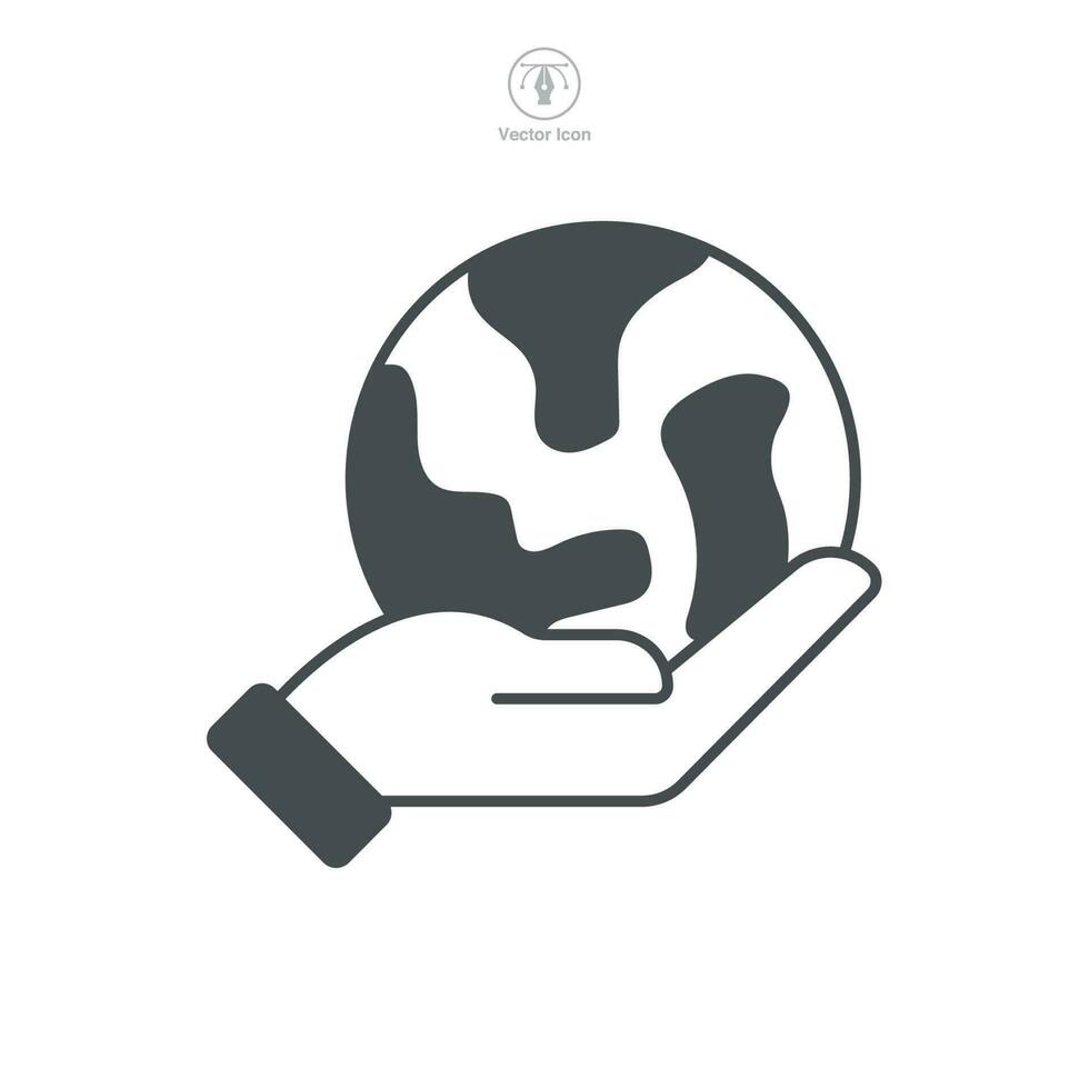 salvar tierra icono símbolo modelo para gráfico y web diseño colección logo vector ilustración