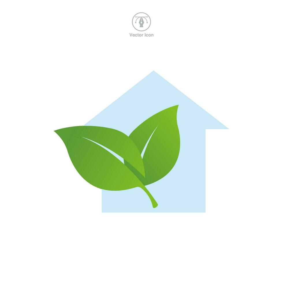 eco house Icon symbol template for graphic and web design collection logo vector illustration