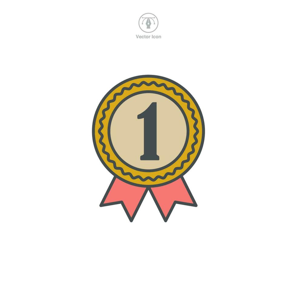 Medal, Rosette Stamp Icon symbol template for graphic and web design collection logo vector illustration