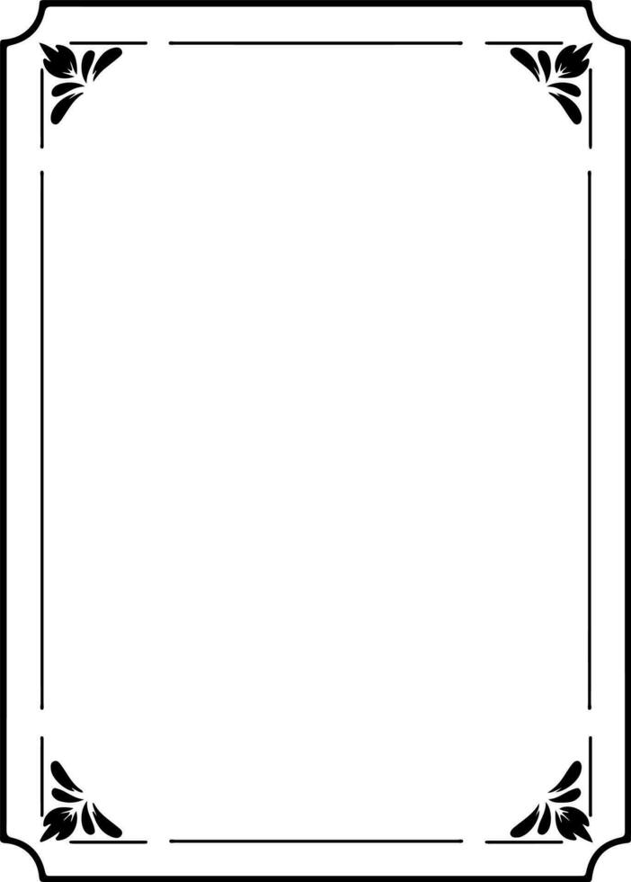 Black rectangle border for graphics design vector