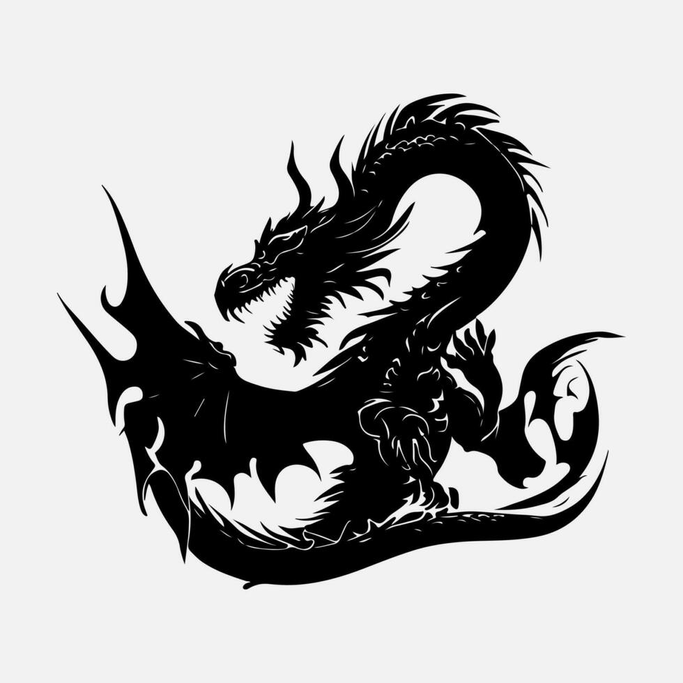 black dragon vector silhouette