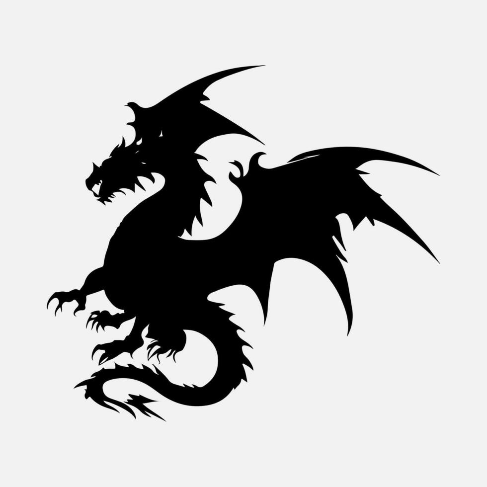 black dragon vector silhouette