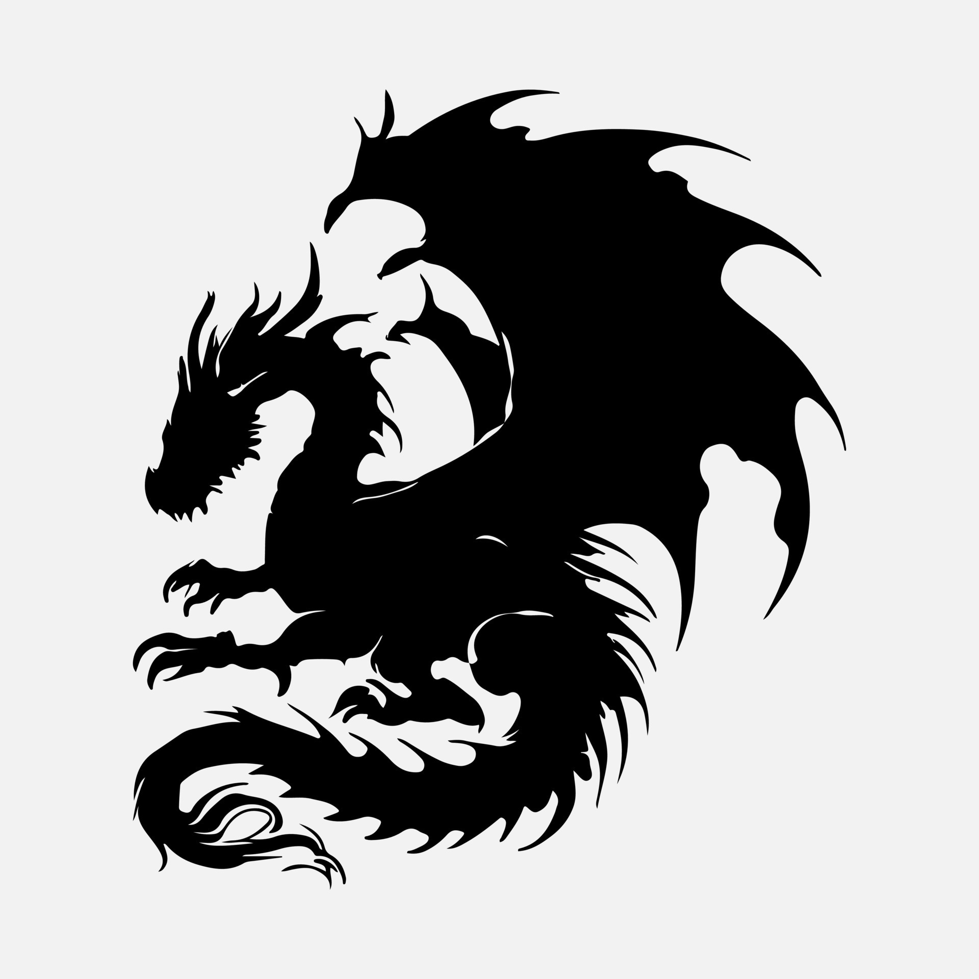 black dragon vector silhouette 24479977 Vector Art at Vecteezy