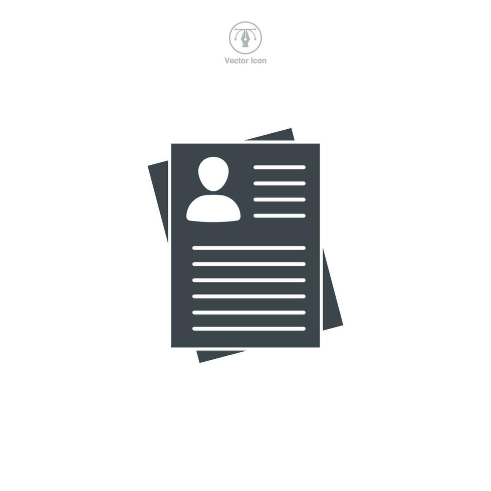 Resume icon symbol template for graphic and web design collection logo vector illustration