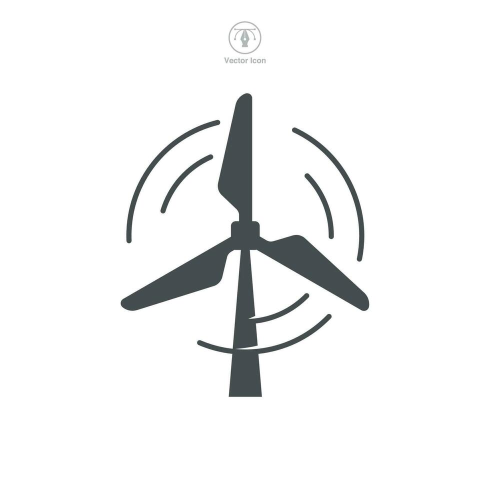 Wind Turbine. Wind power Icon symbol template for graphic and web design collection logo vector illustration