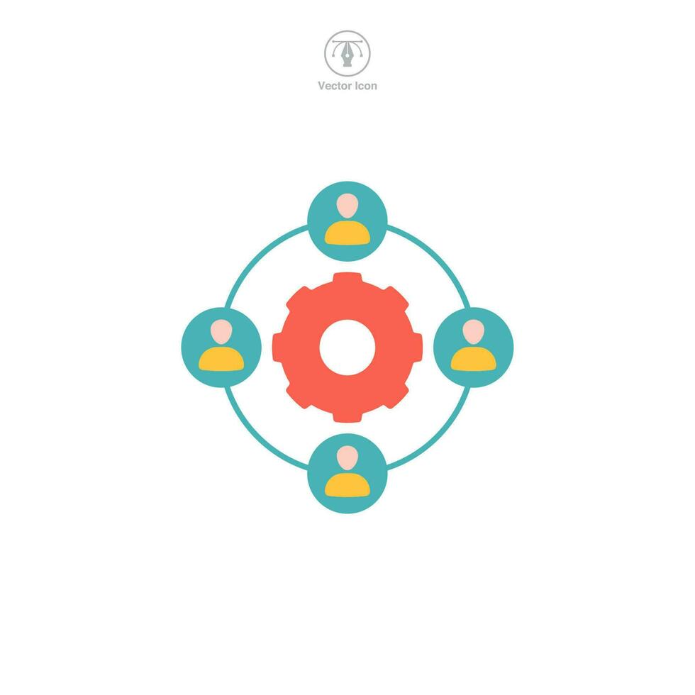 outsourcing, cooperation icon symbol template for graphic and web design collection logo vector illustration