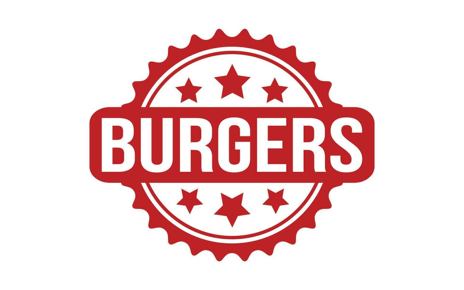 Red Burgers Rubber Stamp Seal Vector