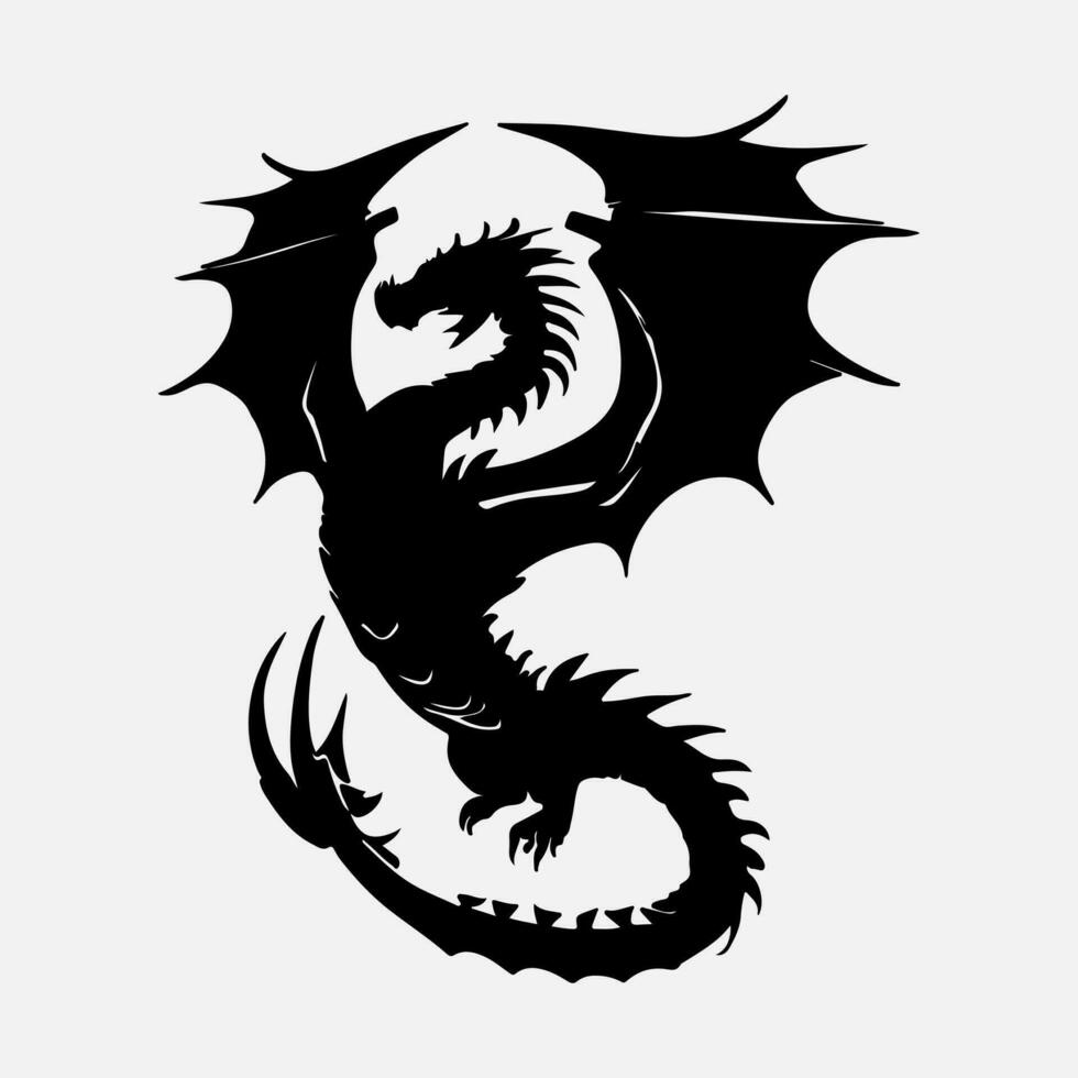 black dragon vector silhouette