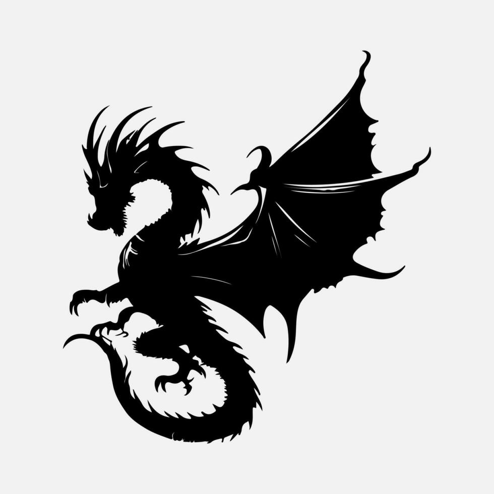 black dragon vector silhouette