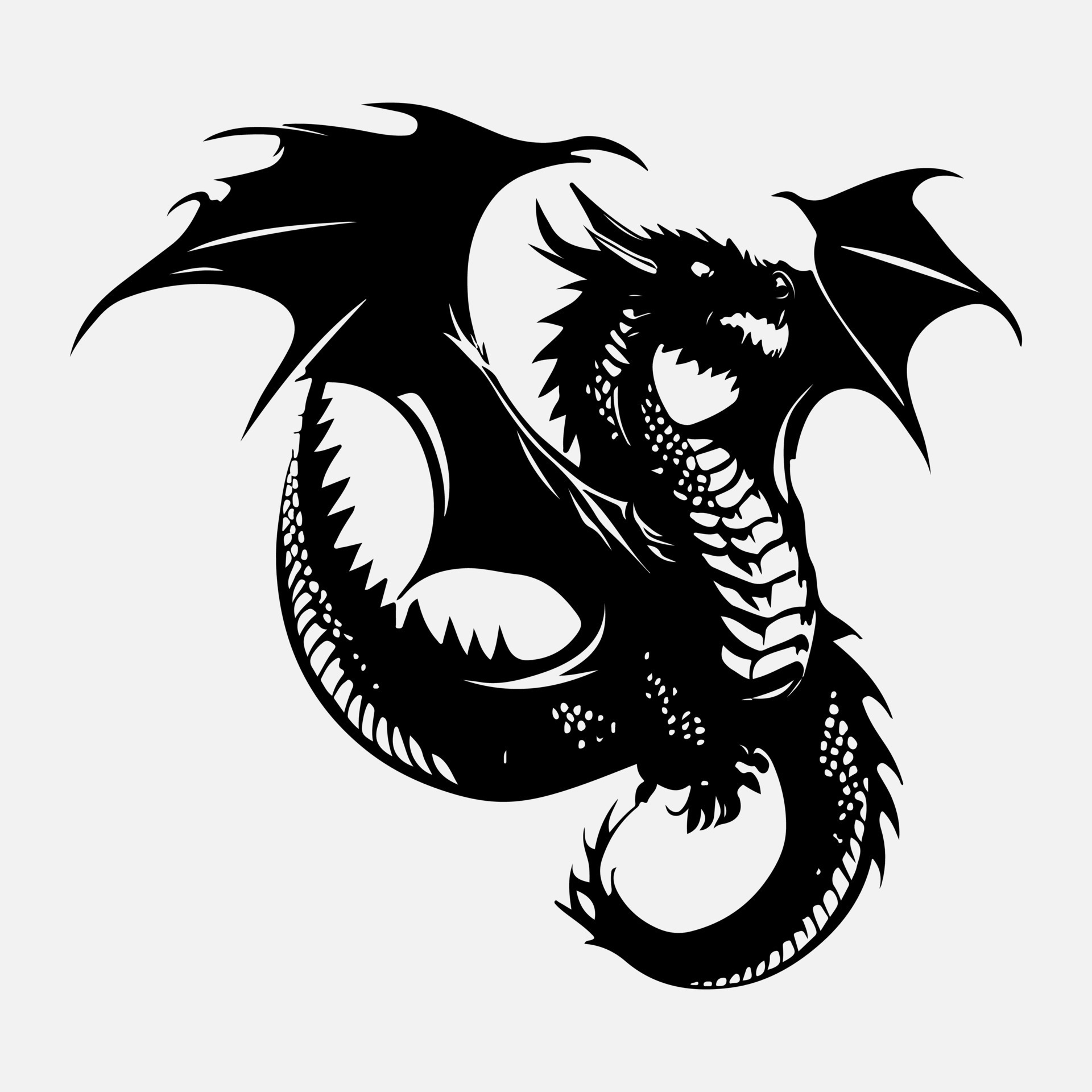 black dragon vector silhouette 24480164 Vector Art at Vecteezy