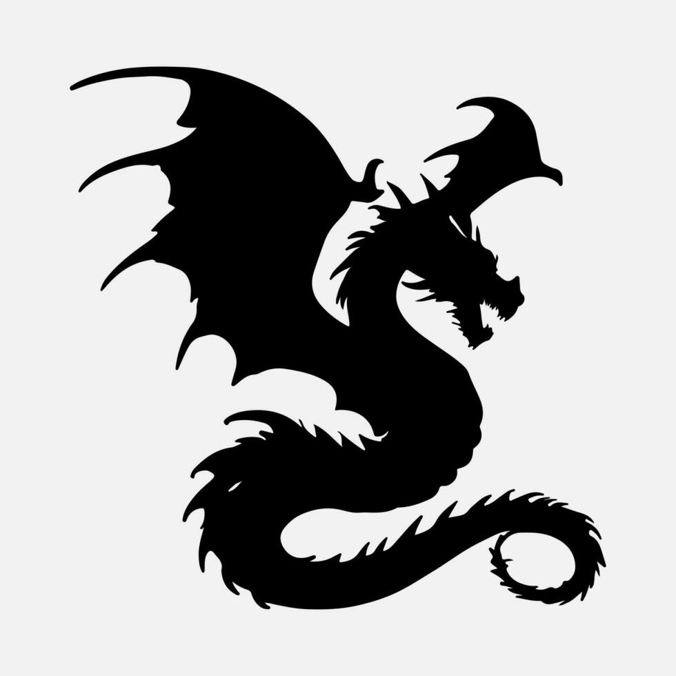 black dragon vector silhouette