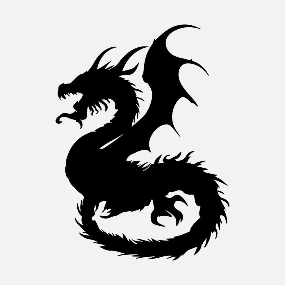 black dragon vector silhouette