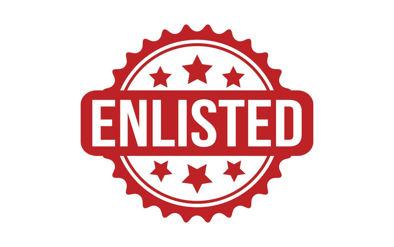 Enlisted rubber grunge stamp seal vector