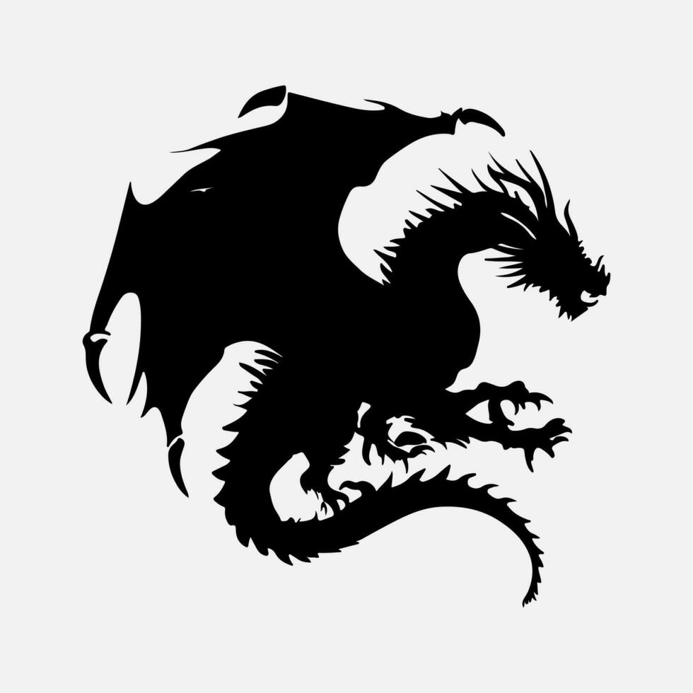 black dragon vector silhouette