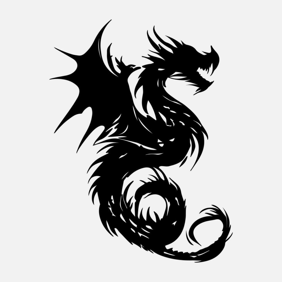 black dragon vector silhouette