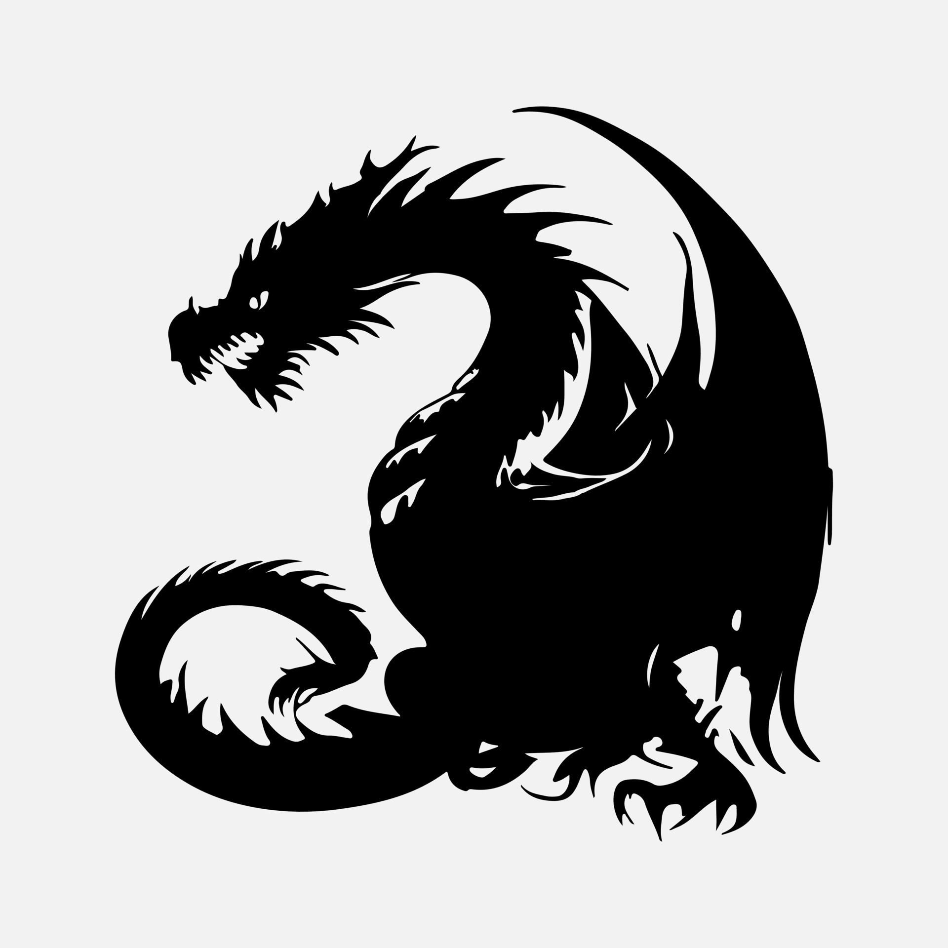 black dragon vector silhouette 24480372 Vector Art at Vecteezy