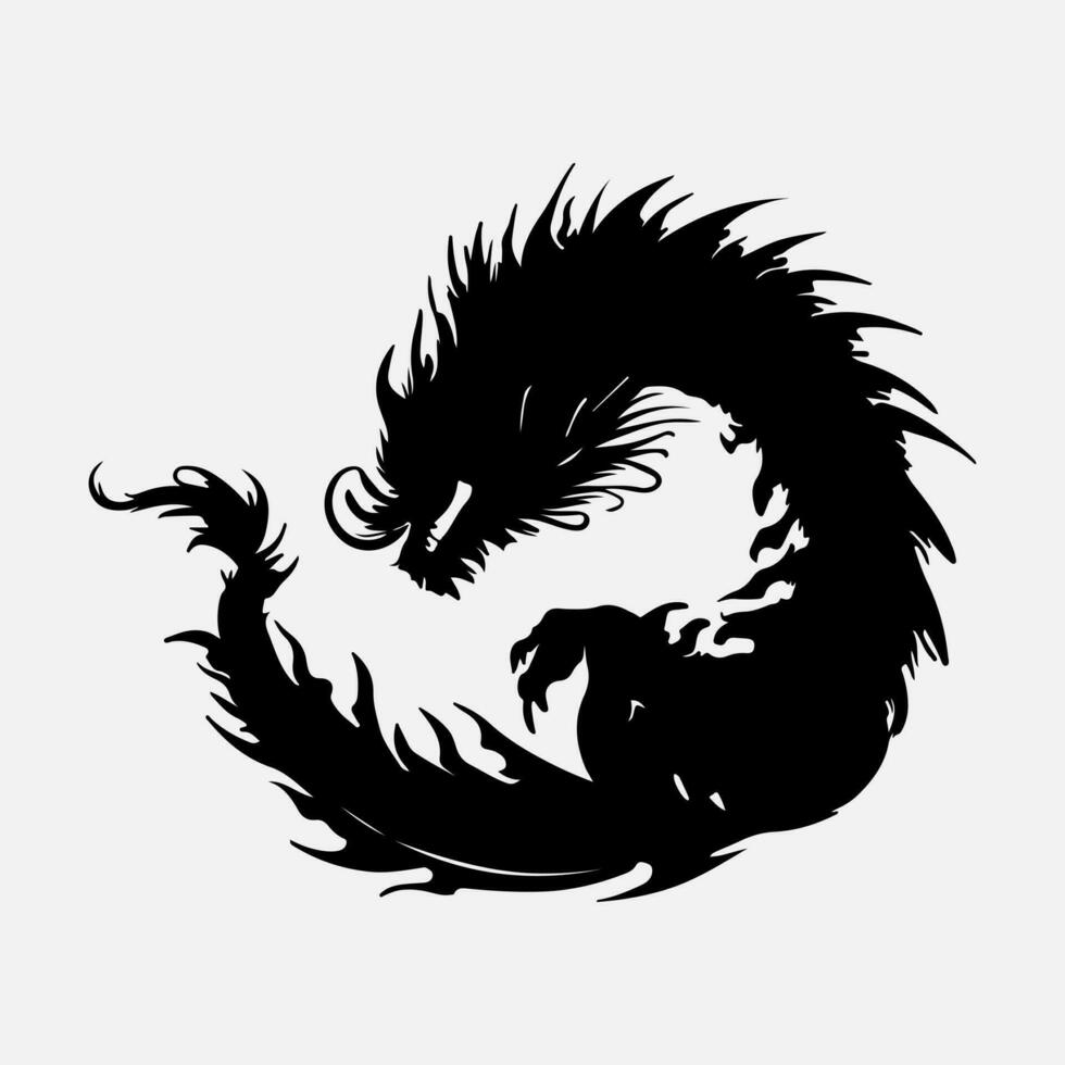 black dragon vector silhouette