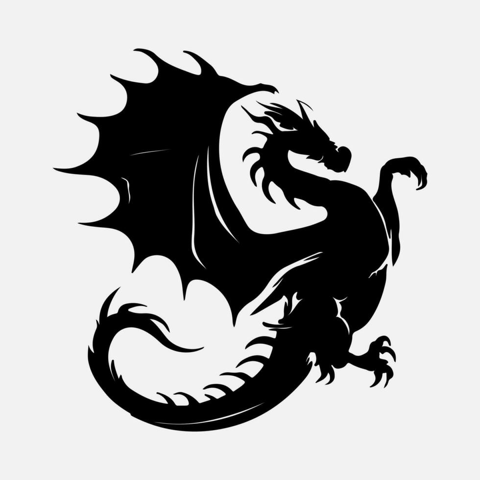 black dragon vector silhouette