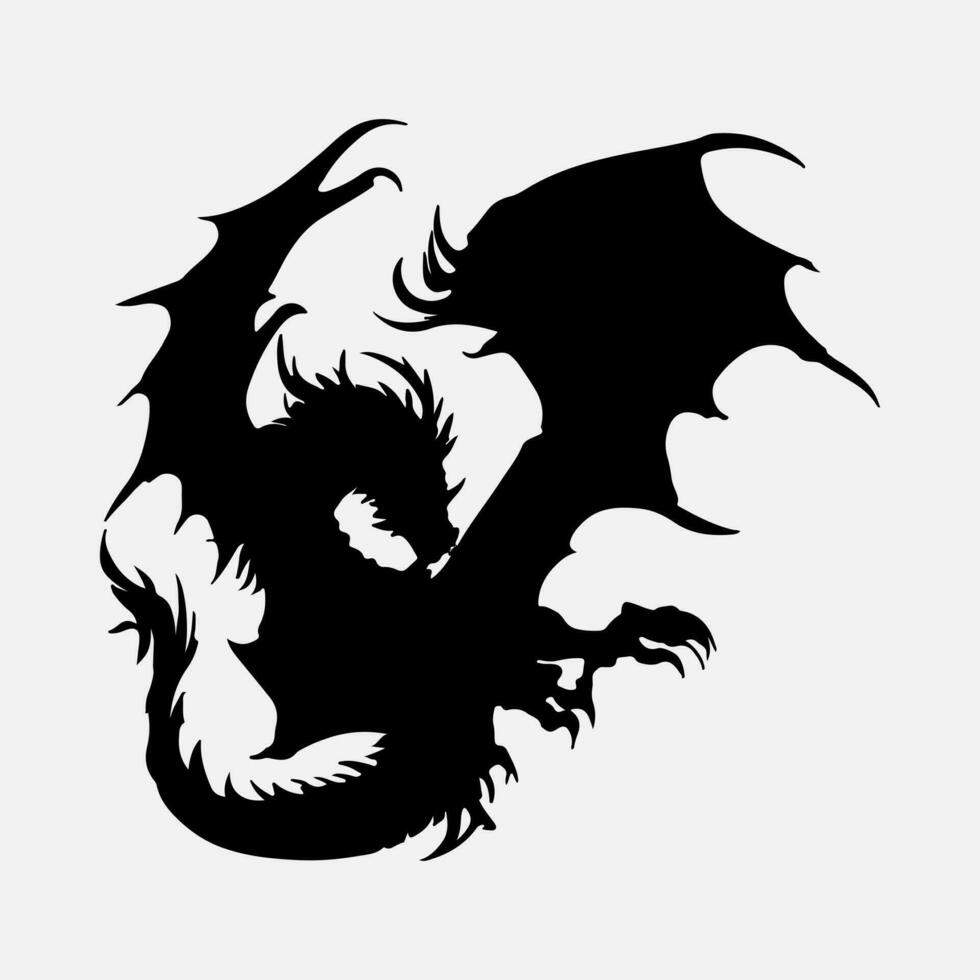 black dragon vector silhouette