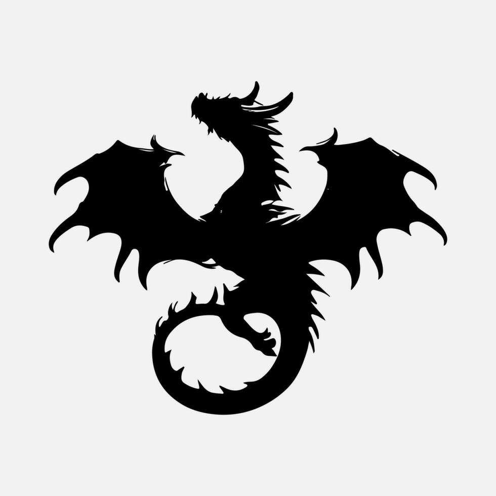 black dragon vector silhouette