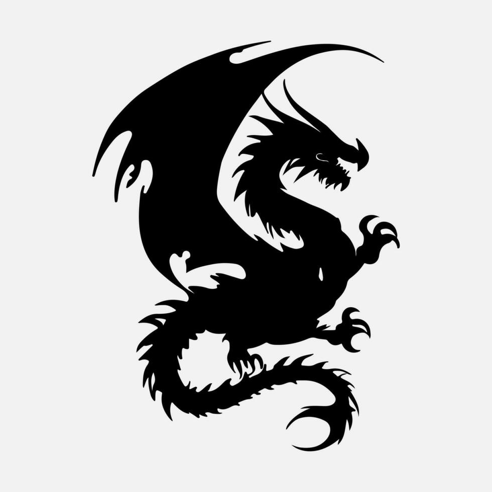 black dragon vector silhouette 24480481 Vector Art at Vecteezy