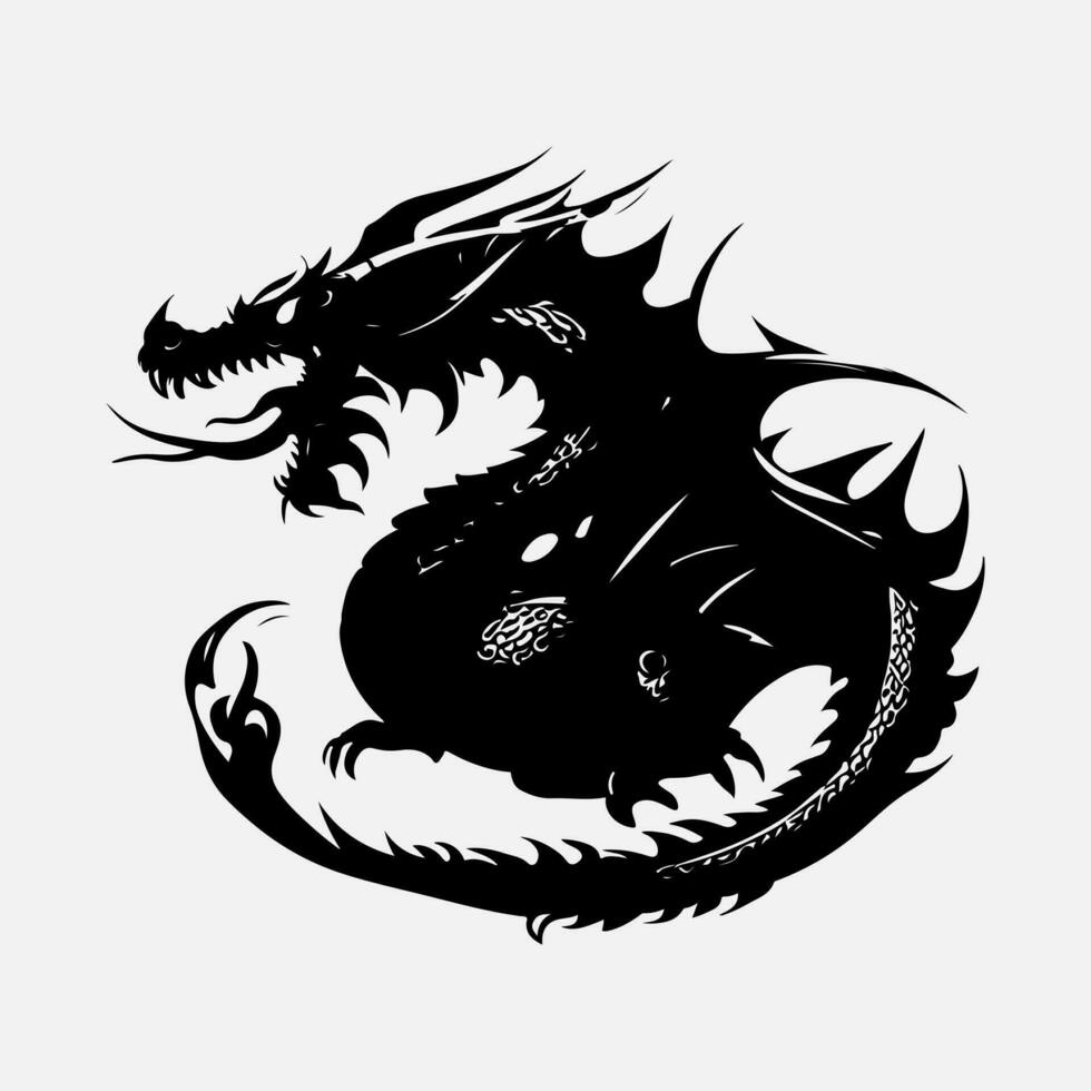 black dragon vector silhouette