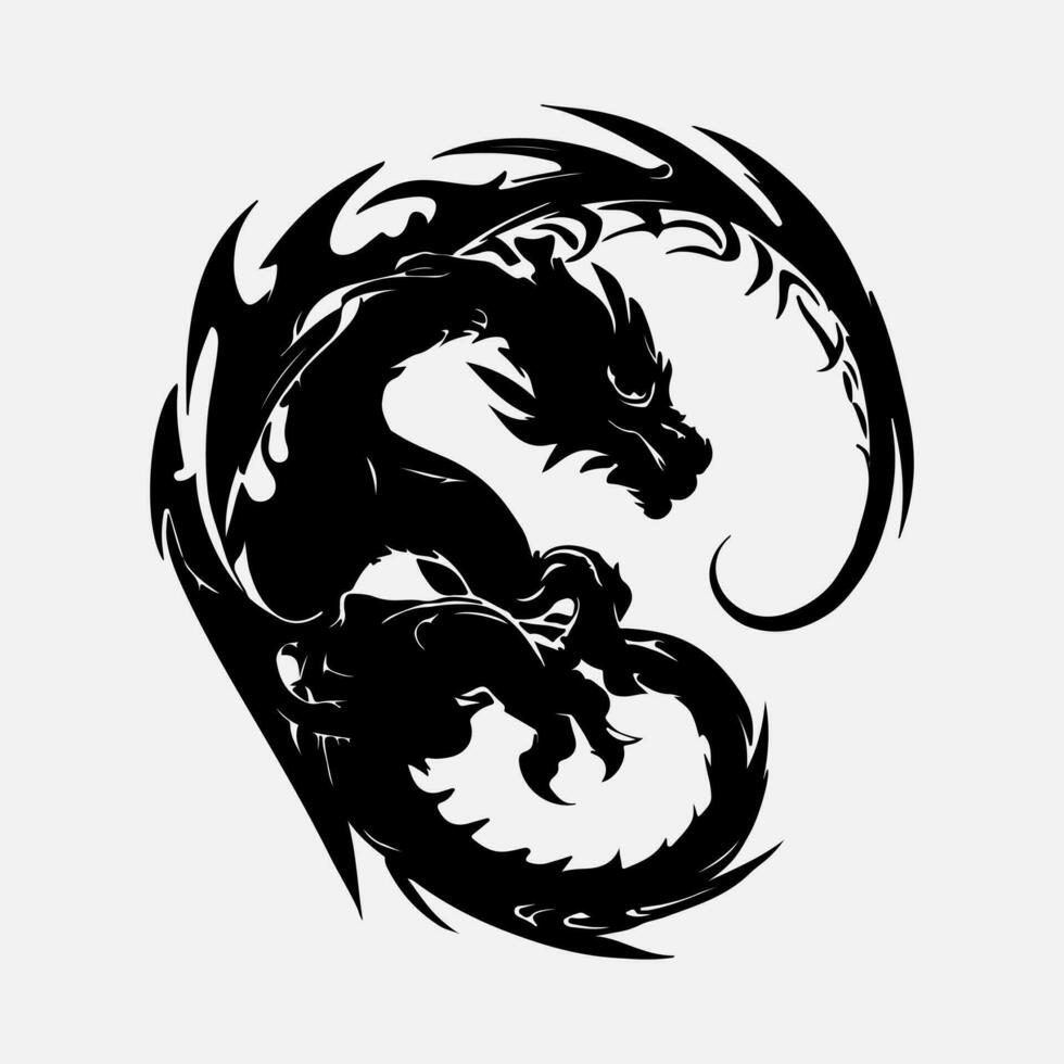 black dragon vector silhouette