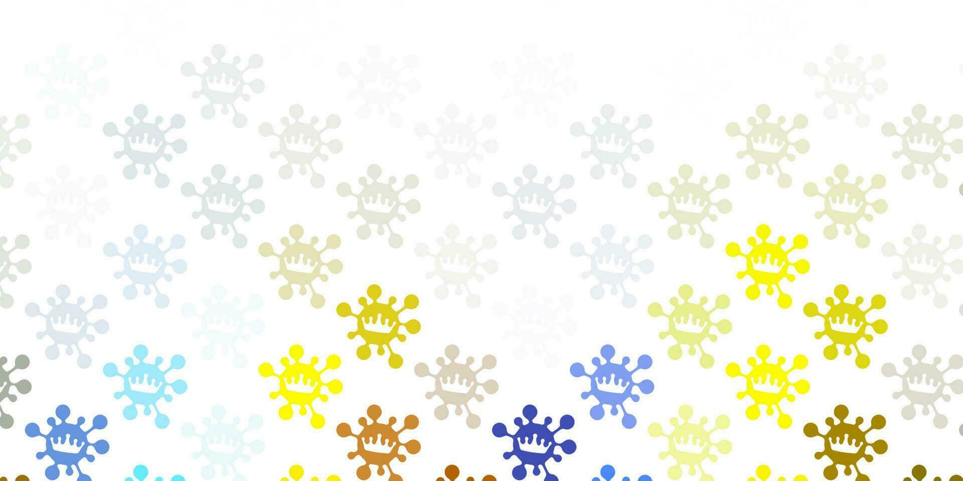 Light blue, yellow vector texture with disease symbols.