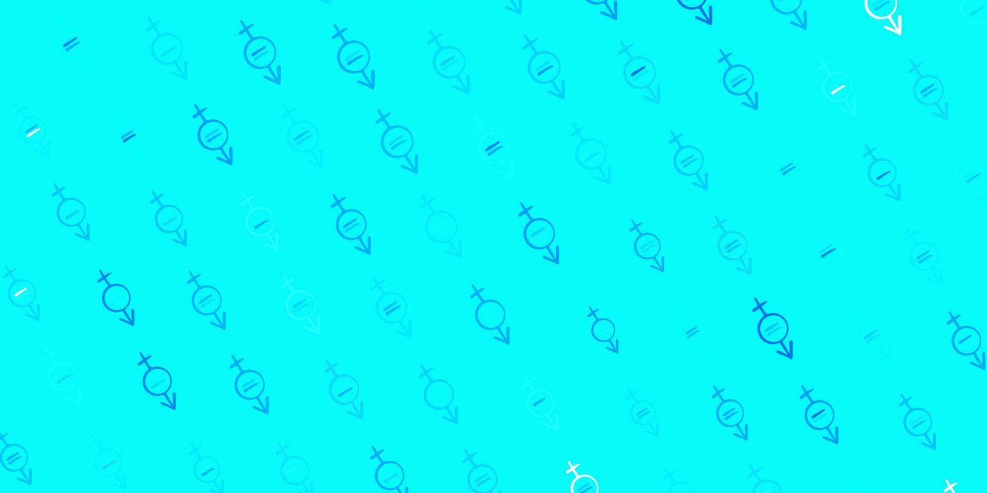 Dark BLUE vector pattern with feminism elements.