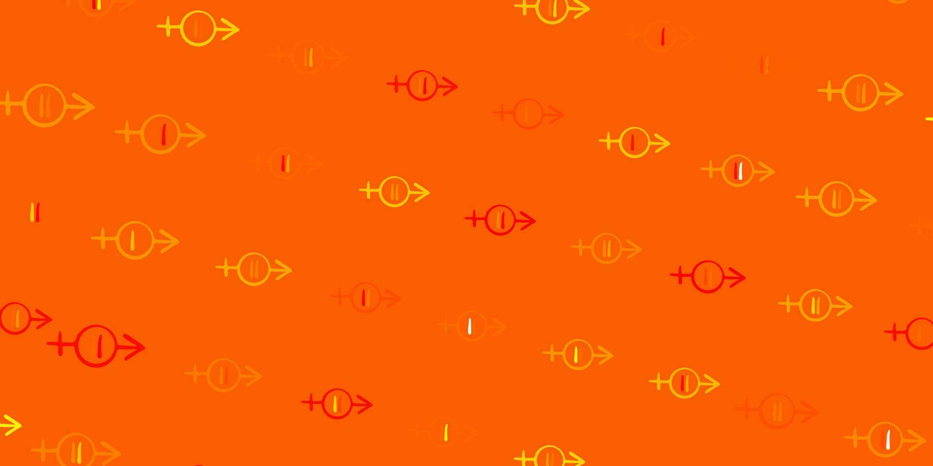 Light Red, Yellow vector background with woman symbols.