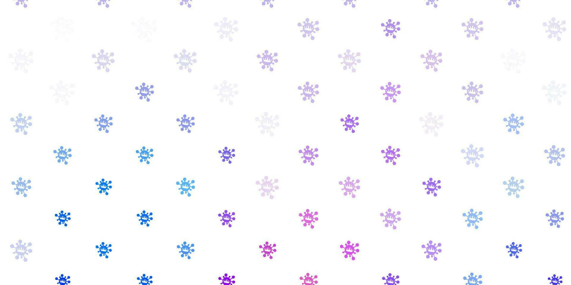 Light blue, red vector backdrop with virus symbols.