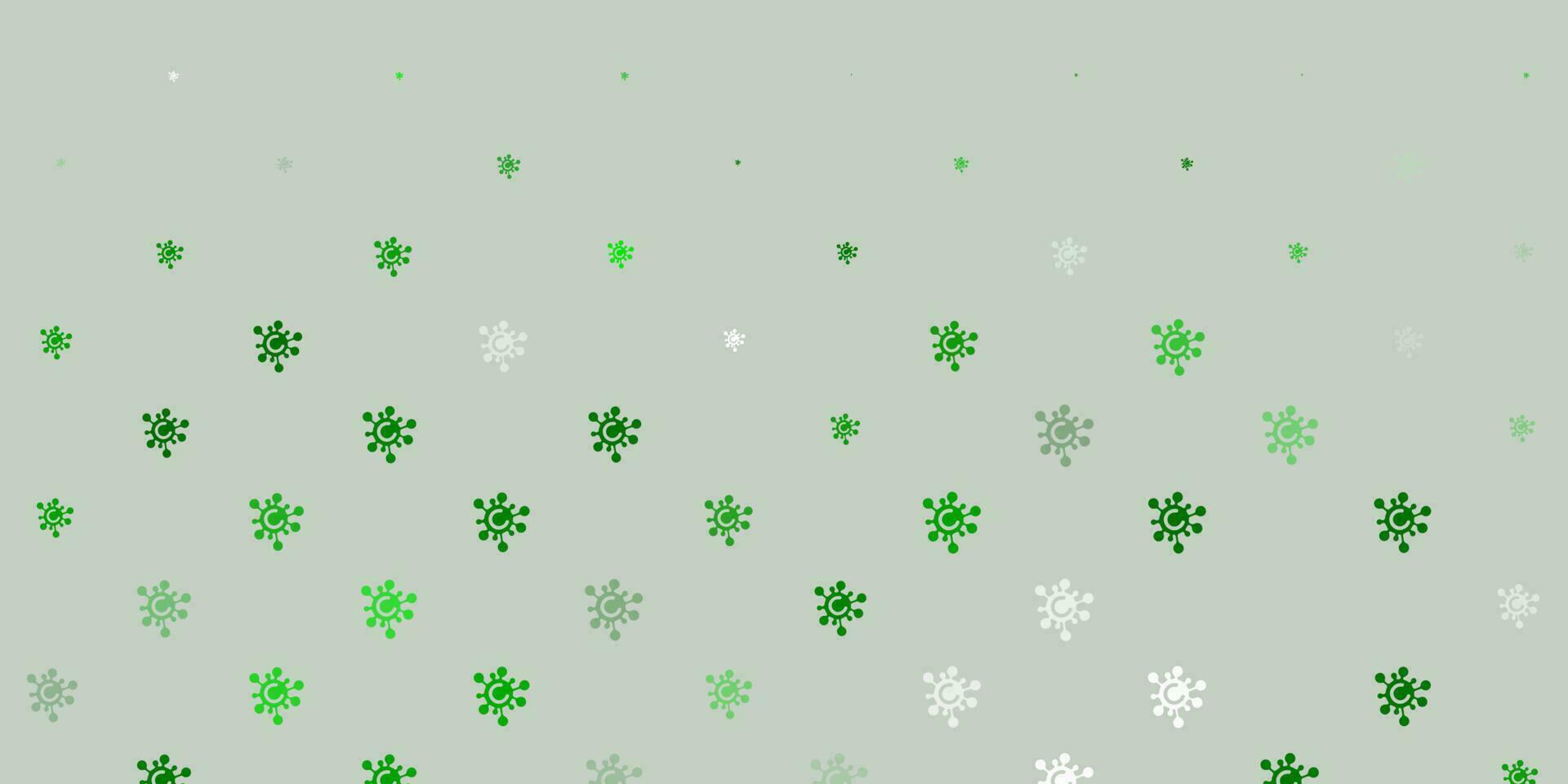 Light Green vector backdrop with virus symbols.