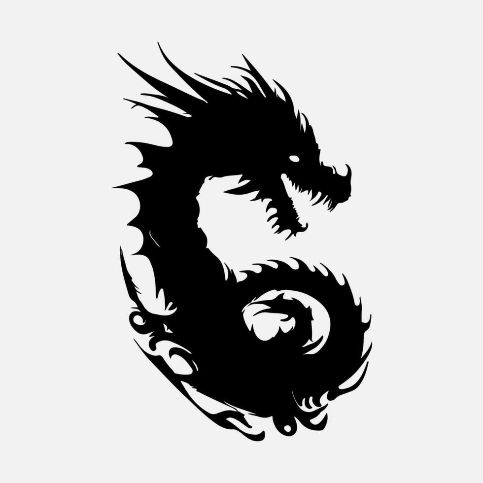 black dragon vector silhouette