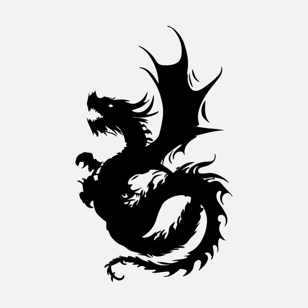 black dragon vector silhouette